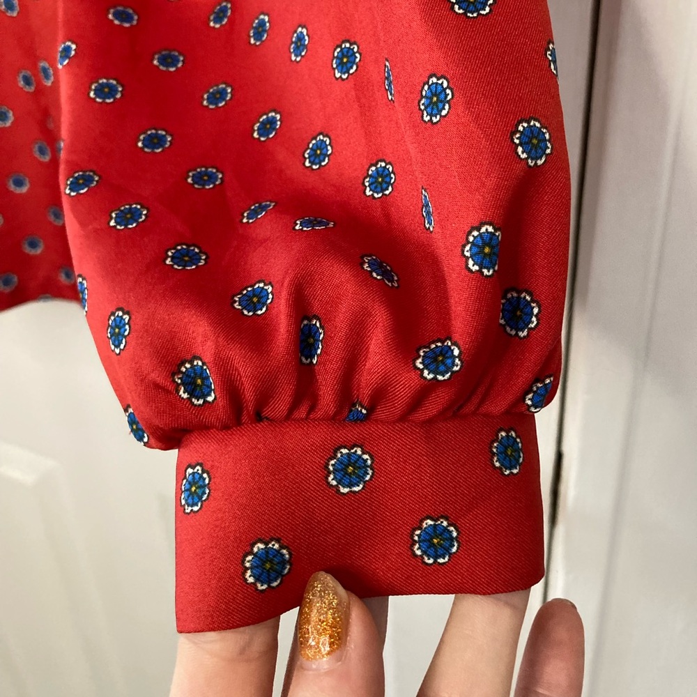 Vintage 80's Judy Bond Red Dress Shirt - Picture 6 of 6
